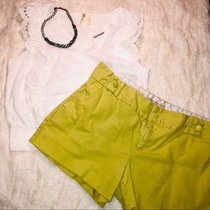 Banana Republic Chartreuse Shorts Size 10